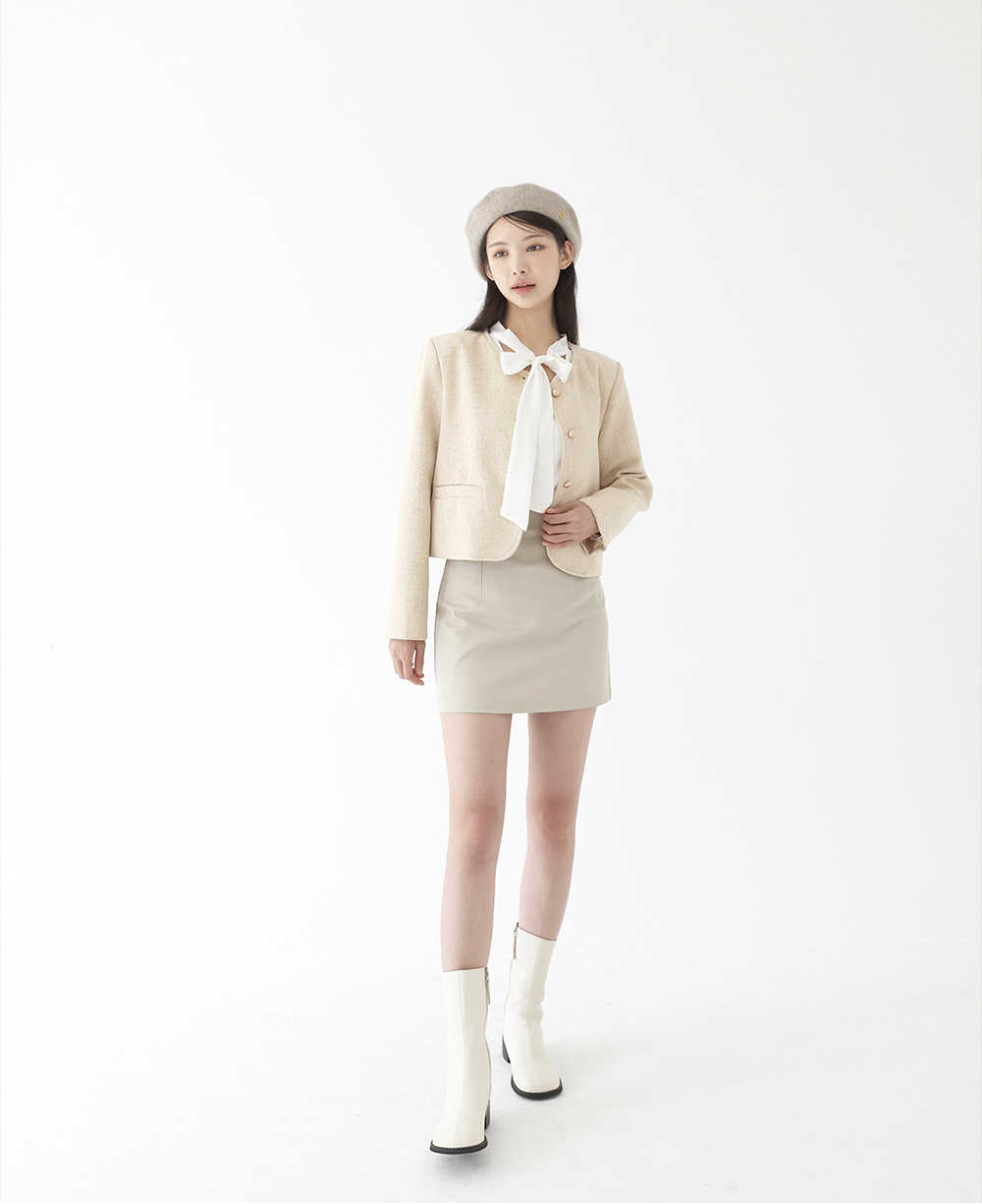 코인 네츄럴 라운드넥 자켓